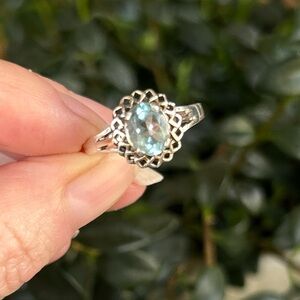 Sterling Silver and Blue Topaz Gemstone Ring